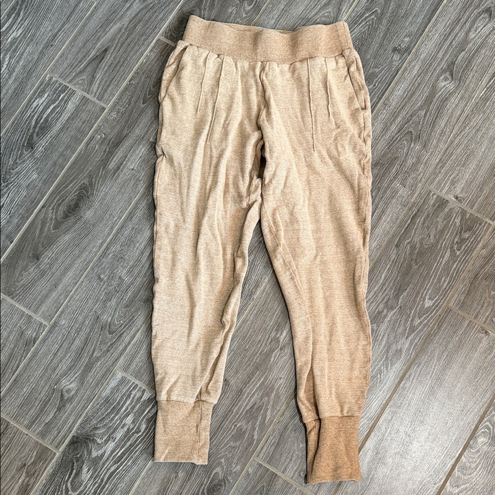 Varley Heathered khaki cotton mid weight joggers extra small XS EUC